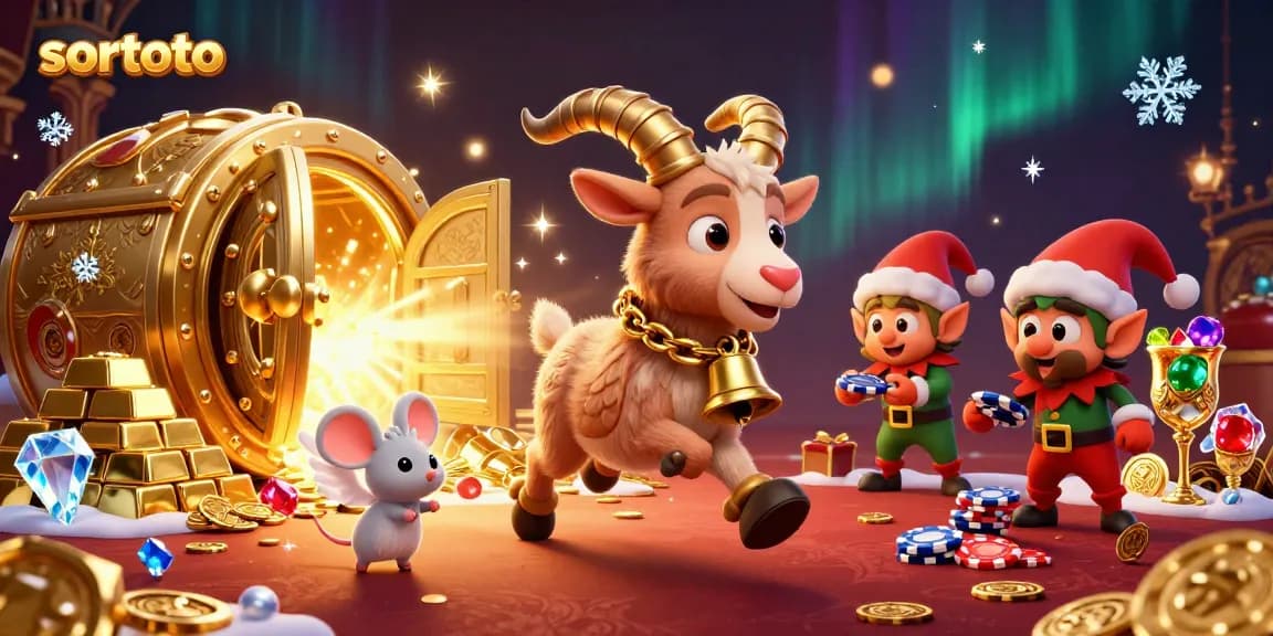 Experience swift game access with sortoto's festive casino scene showcasing magical characters and vibrant elements.