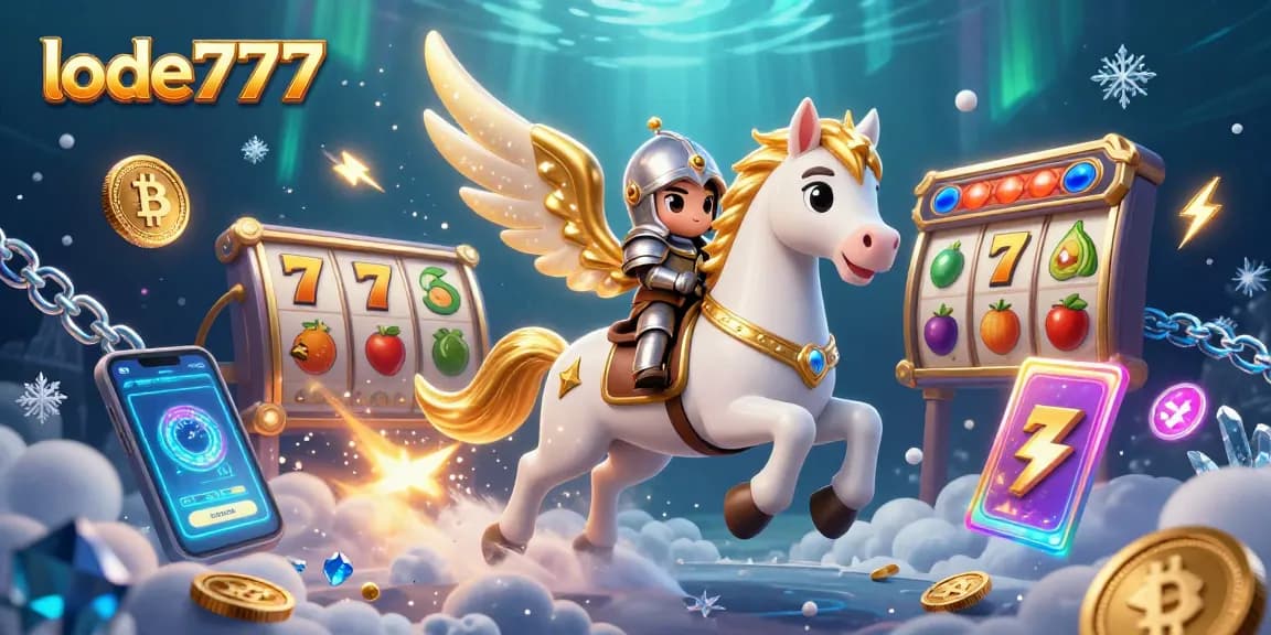 Join the action of lode777 with vibrant slots and fantastical elements in this captivating 3D illustration.