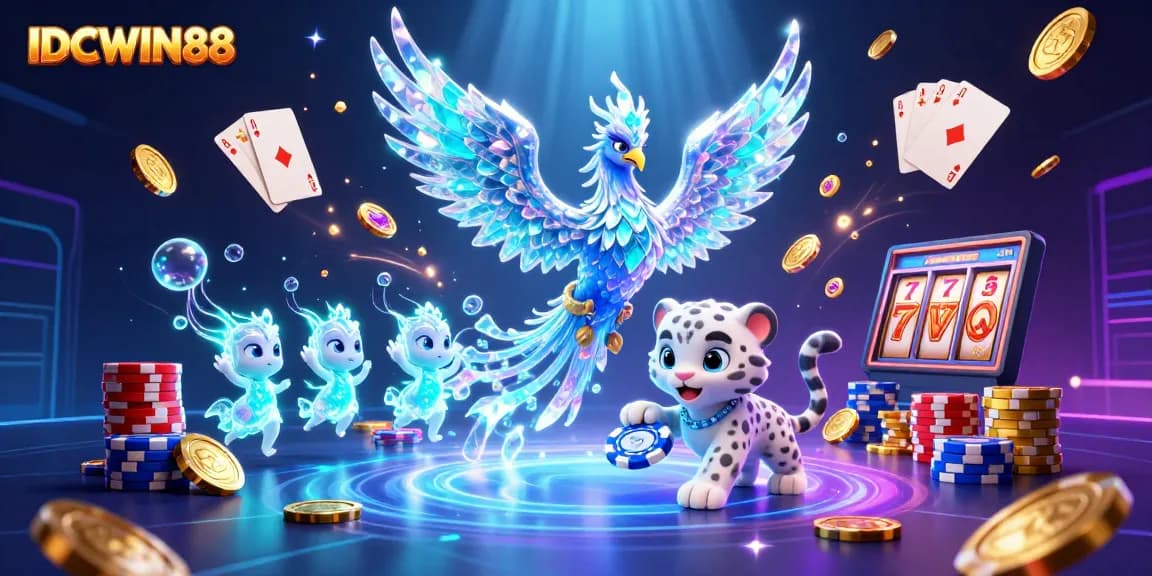 Engage with IDCWIN88's thrilling immersive slots experience featuring vibrant characters and dynamic casino elements.
