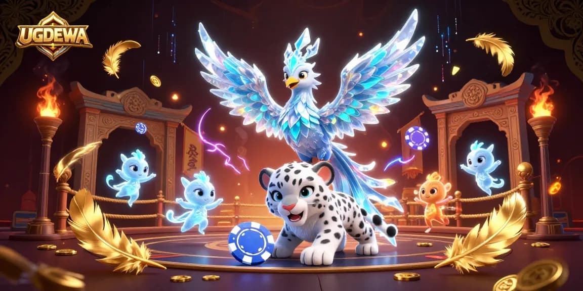 Spin and win at UGDEWA with an enchanting 3D casino illustration showcasing magical gaming elements.