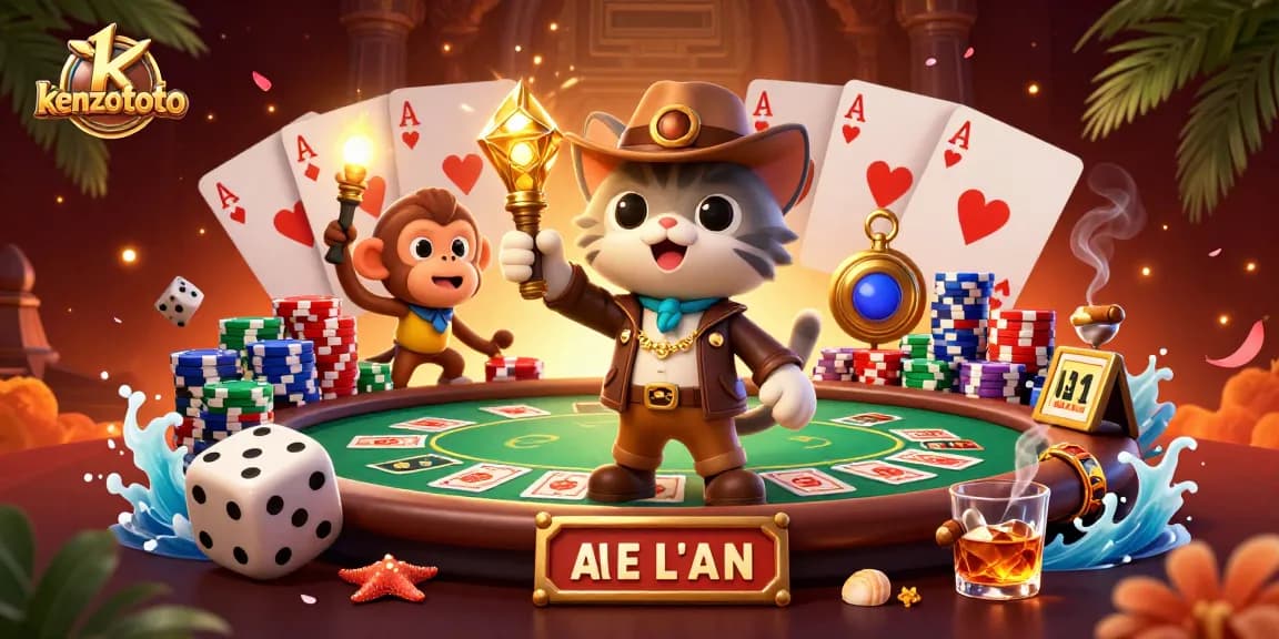 Kenzototo cat explorer reveals winning casino treasures and thrilling game action amid vibrant décor.