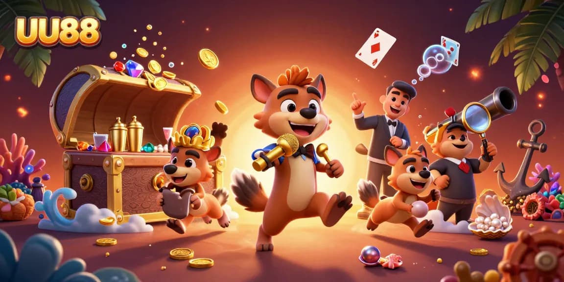 Experience exhilarating gameplay at UU88 with a lively casino atmosphere featuring hyenas in a fun scene.