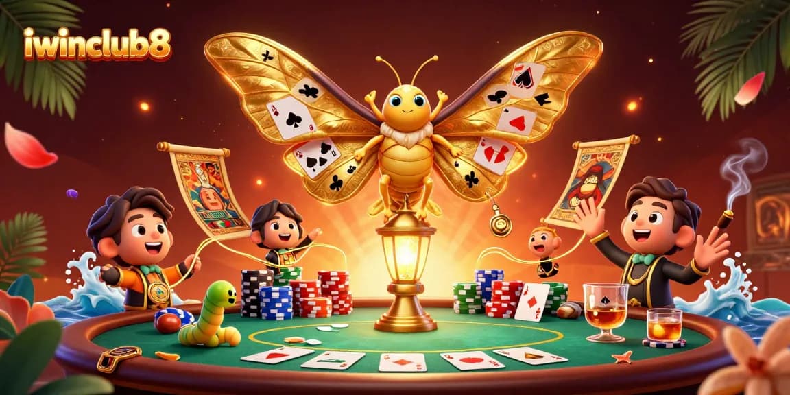 Experience exquisite gameplay at iwinclub8 with vibrant poker scenes and golden details.