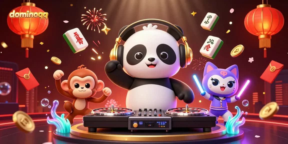 Experience thrilling dominoqq gameplay with enchanting digital animation of vibrant characters.