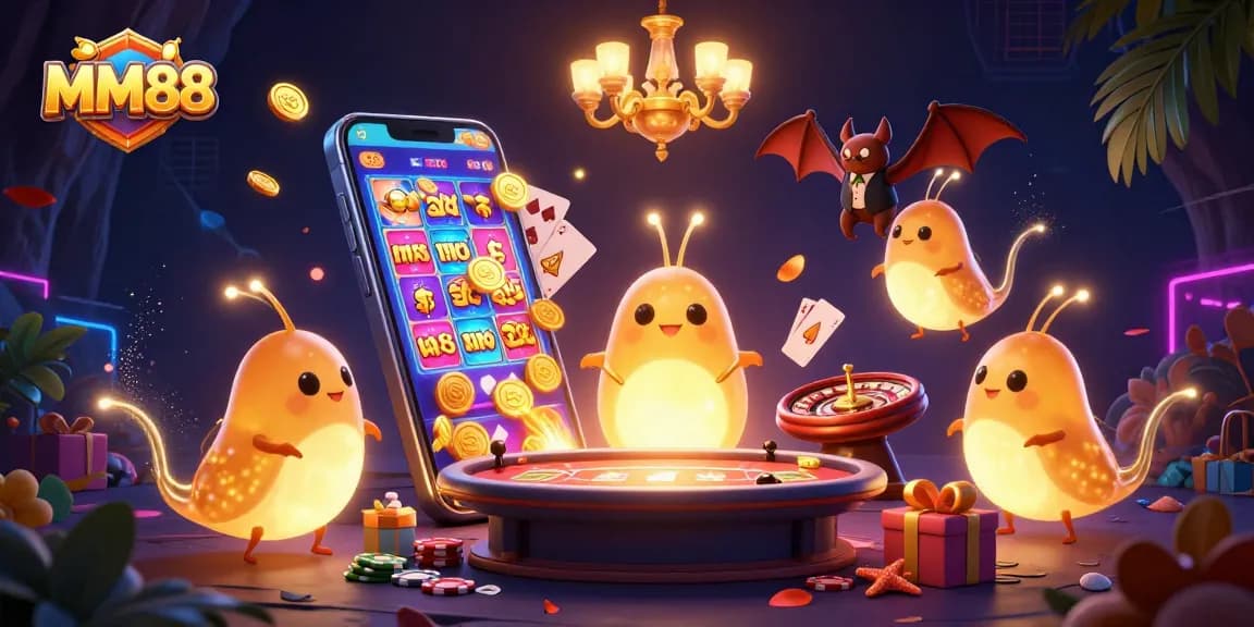 Experience thrilling gameplay at MM88 with glowing creatures lighting up the casino atmosphere.