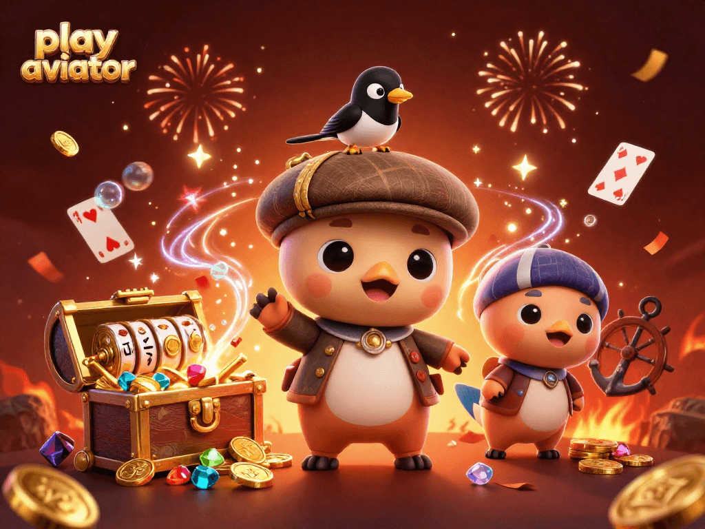 Play Aviator and roll in excitement with this vibrant casino-themed illustration featuring Nessie.