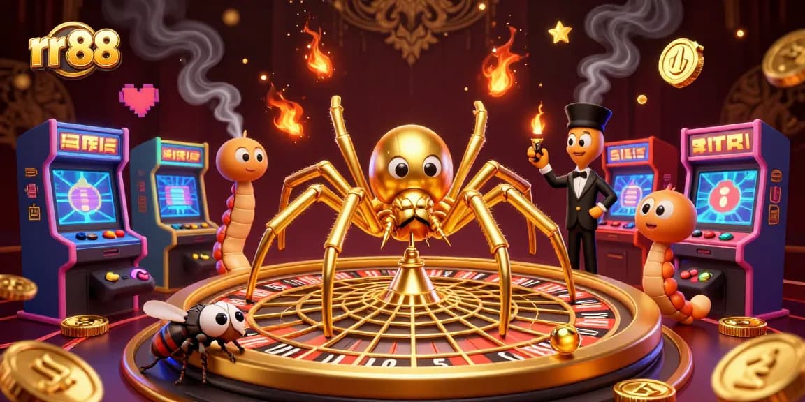 Engage in thrilling bets with rr 88 at an animated roulette wheel, featuring vibrant characters.