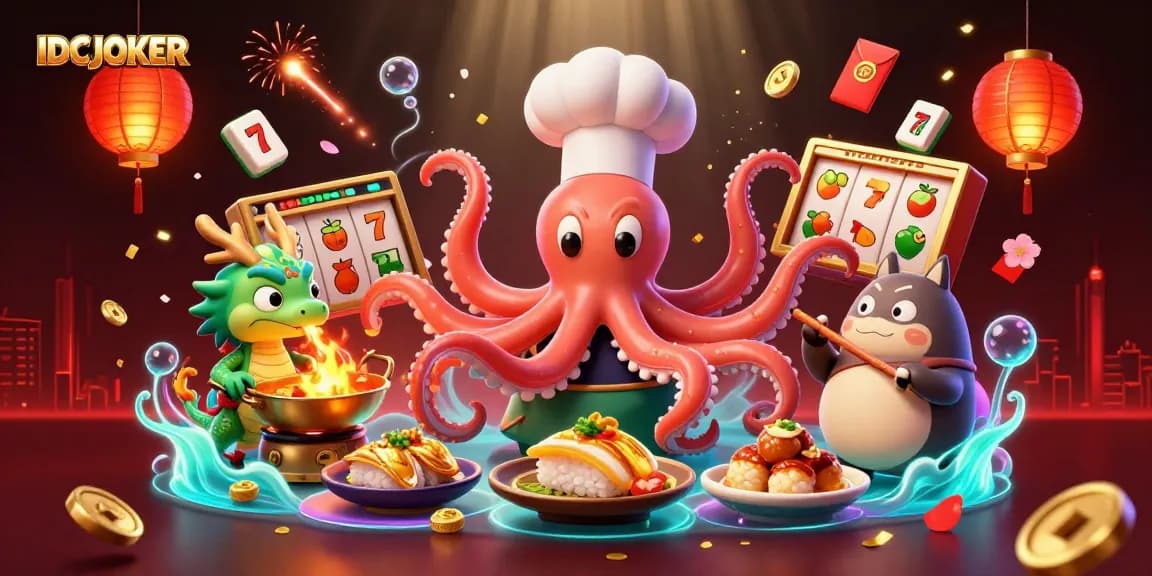 Engage in thrilling online slot adventures with IDCJOKER, featuring sushi chefs and lucky symbols.