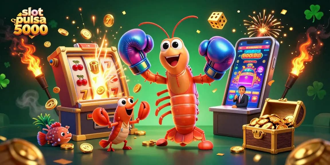 Menangkan slot pulsa 5000 dengan jackpot melimpah dan simbol keberuntungan.