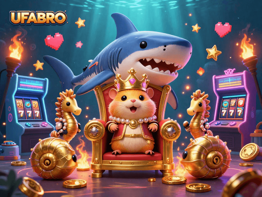 Experience excitement at UFABRO with vibrant casino-themed characters and elements.