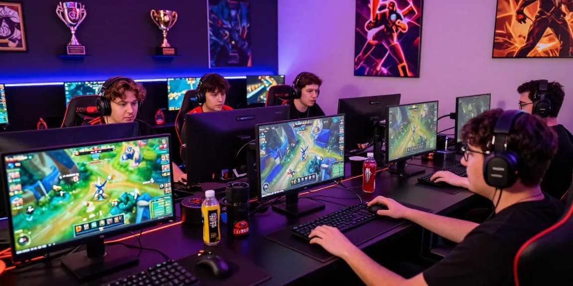 A thrilling B52 gaming scene with gamers focused on high-stakes gameplay, showcasing dynamic interfaces and vibrant atmosphere.