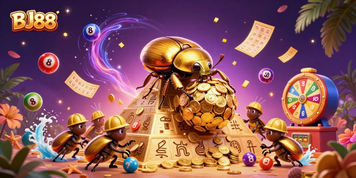 Engage with BJ88's exciting golden beetle casino adventure featuring vibrant games and dynamic elements.