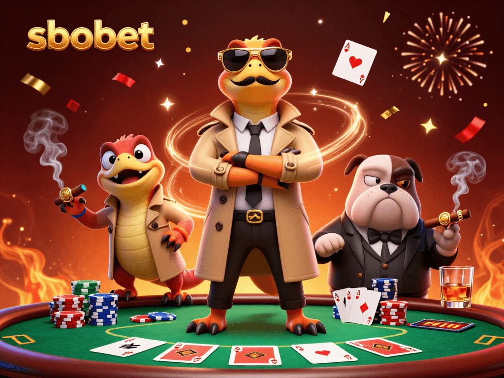 SBOBET offers thrilling moments as raptors disguise themselves to enter a VIP casino lounge.