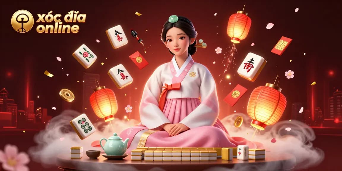 Engage in thrilling xóc đĩa online gaming surrounded by vibrant 3D visuals and rich cultural elements.