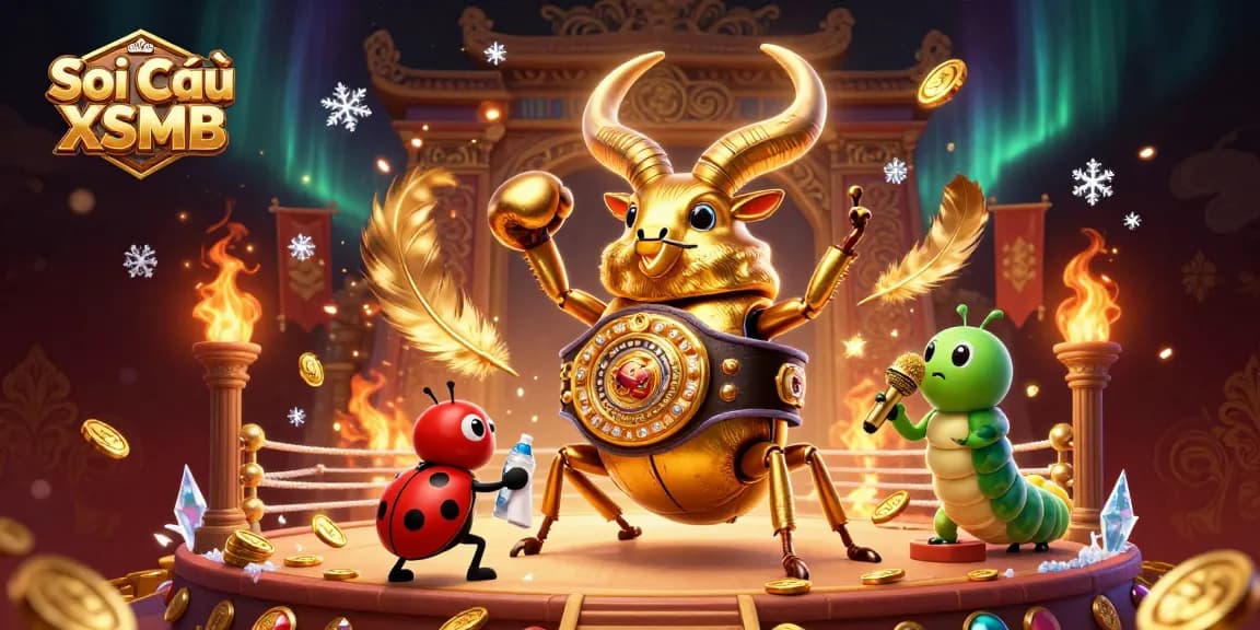 Engage in strategic Soi Cầu XSMB predictions with vibrant cartoon characters in a dynamic gambling scene.