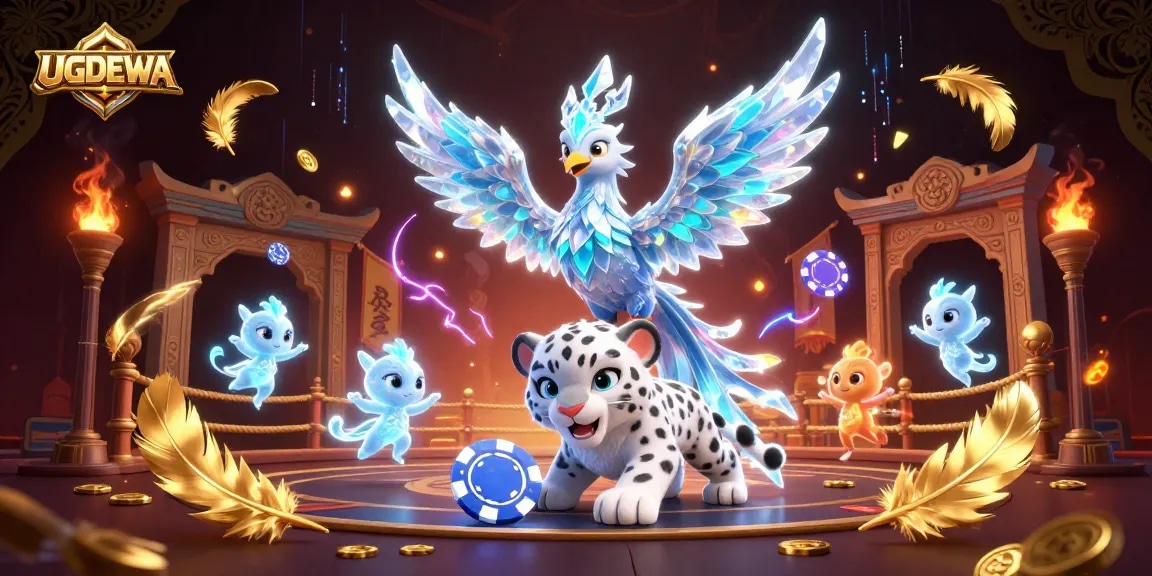 Spin and win at UGDEWA with an enchanting 3D casino illustration showcasing magical gaming elements.