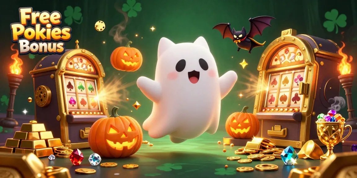 Spin the reels with Free Pokies Bonus, where ghostly excitement meets glowing treasures!
