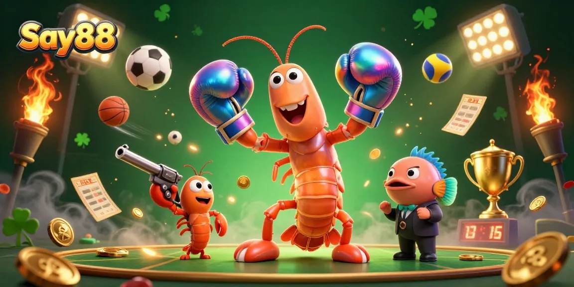 Experience thrilling sports betting at Say88 with dynamic 3D casino characters and lively game elements.