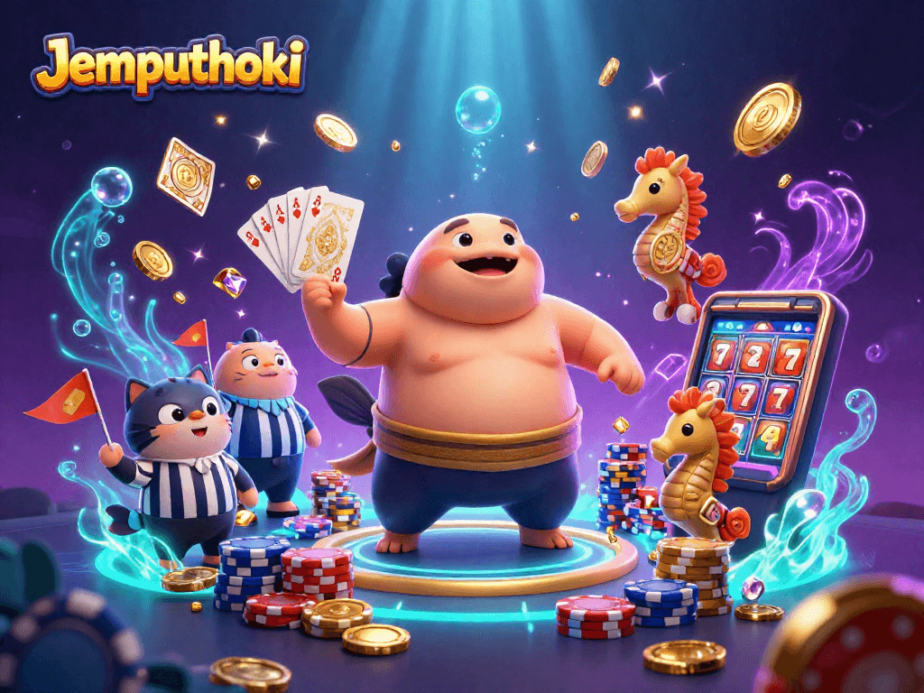 Spin the reels with Jemputhoki while vibrant underwater creatures cheer alongside sparkling treasures.