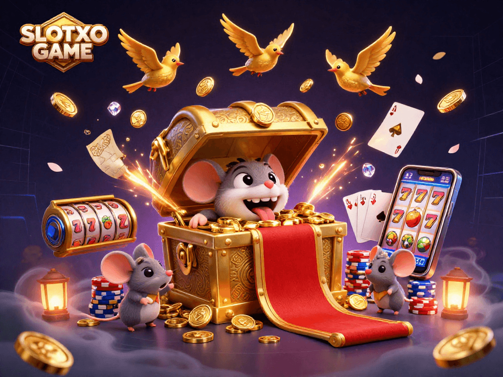 ตู้ทองคำ SLOTXO GAME เต็มไปด้วยเหรียญทองที่ดึงดูดเหล่ามีกระต่ายผู้ที่มองหาความร่ำรวย