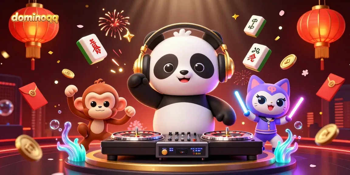 Experience thrilling dominoqq gameplay with enchanting digital animation of vibrant characters.