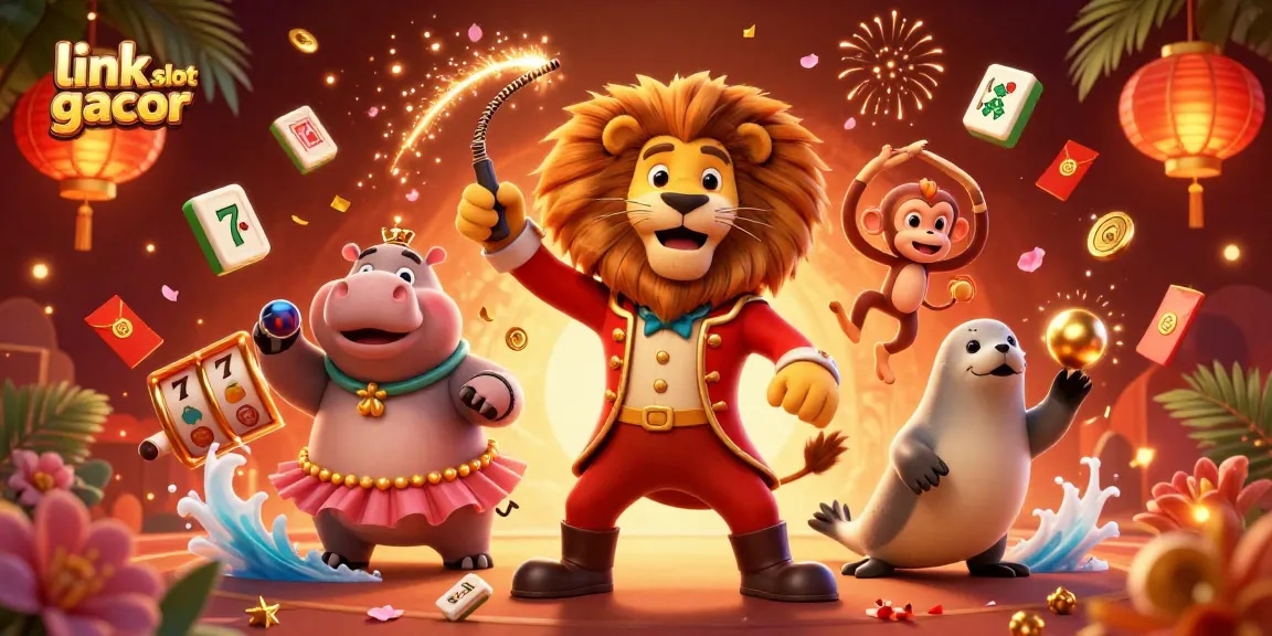 Experience excitement with link slot gacor in a vibrant casino-themed illustration showcasing colorful characters and thrilling elements.