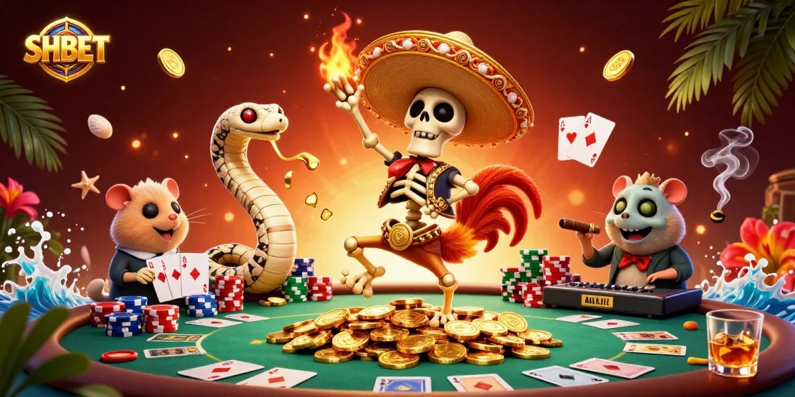 Experience thrilling wins at SHBET with vibrant casino characters and dynamic game elements.