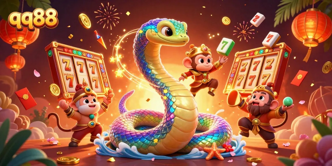 Engage in thrilling gameplay with qq88's vibrant scene, showcasing dynamism and excitement in online gambling.