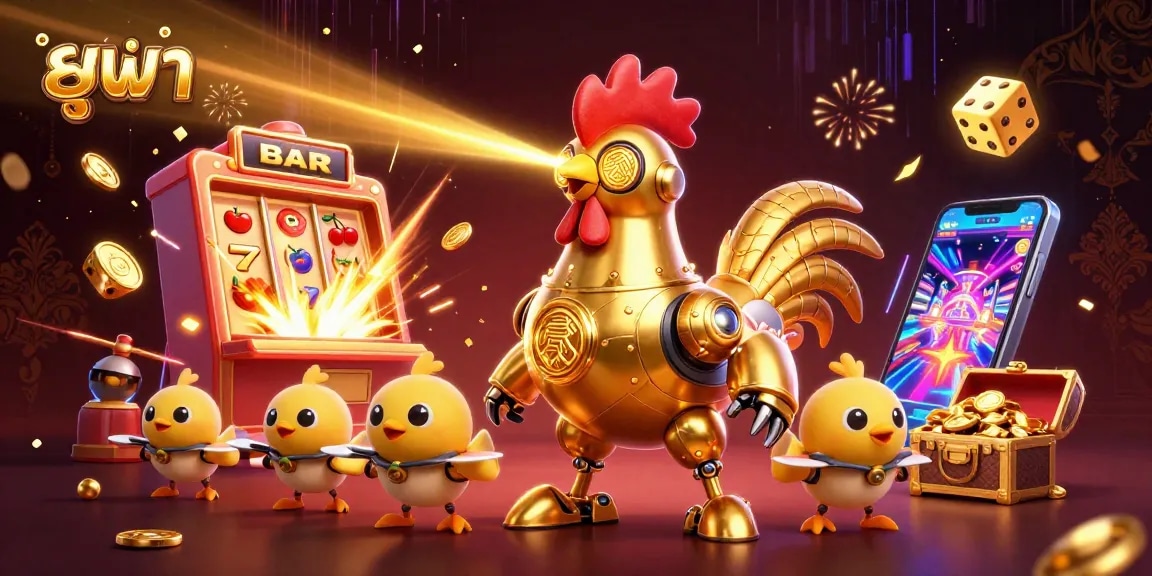 Experience the vibrant excitement of ยูฟ่า with thrilling casino elements and dynamic characters in a captivating illustration.
