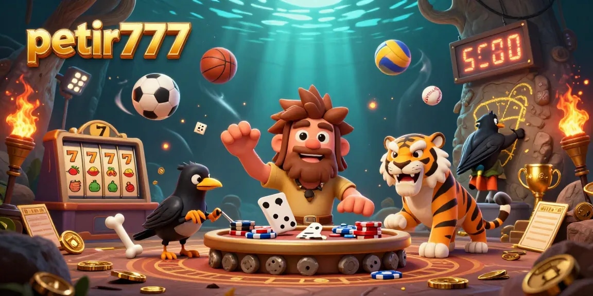 Engage with petir777's dynamic casino experience featuring cartoon characters and rich game elements.