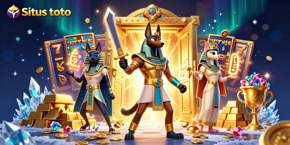 Engage with Situs toto as the jackpot reels spin in a vibrant casino scene.