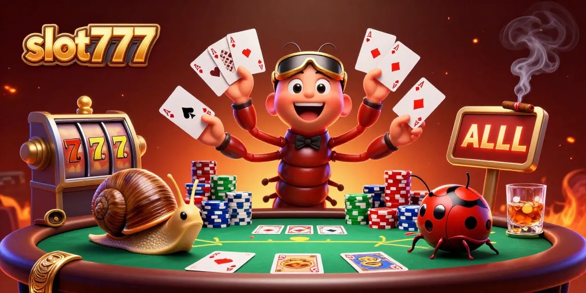 Play thrilling slot777 games at a vibrant casino with 3D characters and lively action.