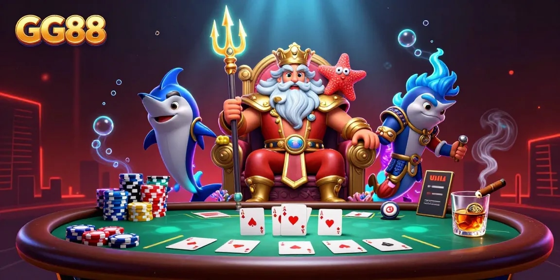 Win big at GG88 with engaging poker action featuring Neptune and friends in vibrant 3D.