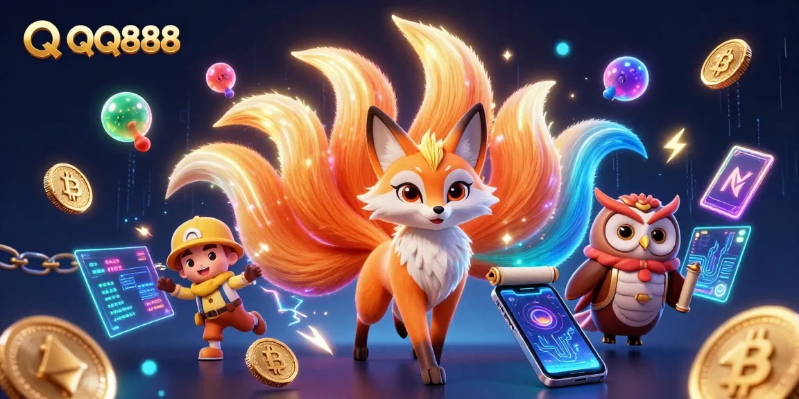 Engage in thrilling gameplay at QQ888 with colorful spirit characters and dynamic crypto elements.