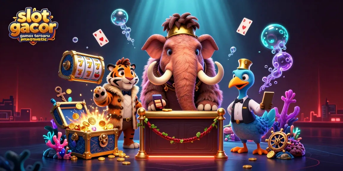 Experience thrilling slot gacor games terbaru pragmatic with a vibrant underwater casino scene featuring dynamic characters and rich game elements.