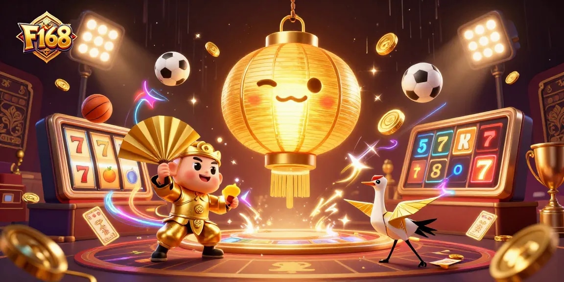 Engage with F168's thrilling gaming experience featuring vibrant casino elements.