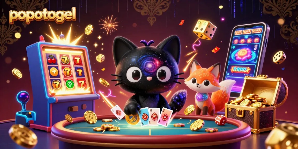Experience popotogel's exciting atmosphere with vibrant characters and winning elements in cosmic casino.