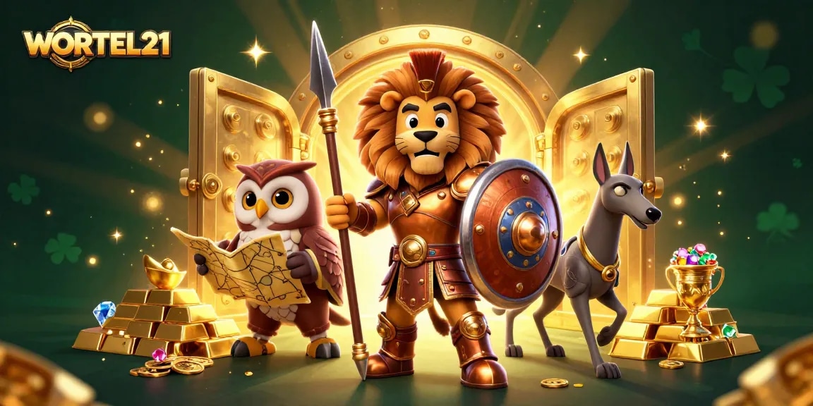Engage with WORTEL21’s thrilling casino action featuring a Spartan lion and gaming treasures.