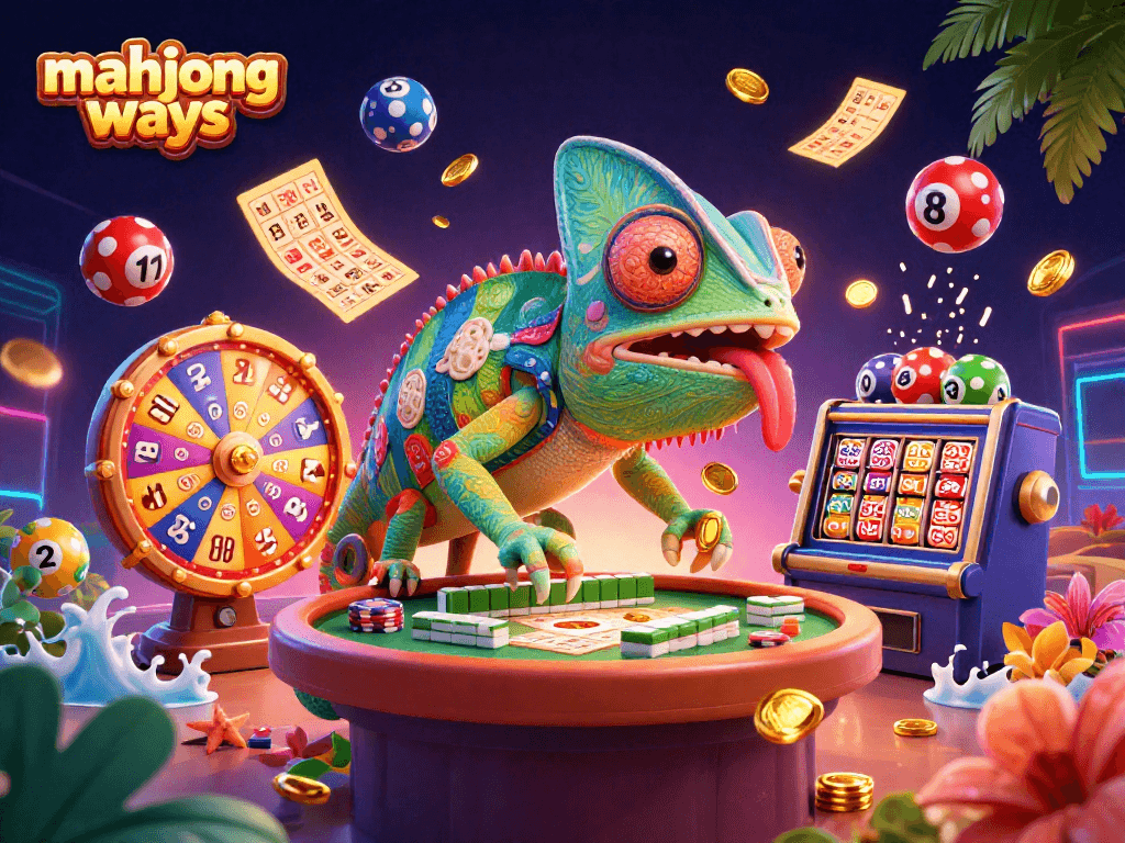 Experience mahjong ways excitement with a colorful casino illustration showcasing dynamic games and winning moments.
