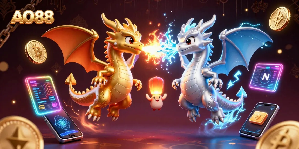 Engage with thrilling gameplay at AO88, featuring dynamic dragons battling in the casino universe.