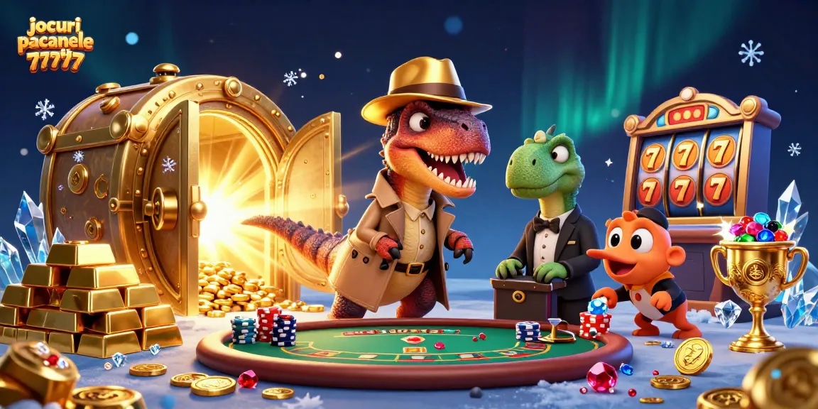 Joacă jocuri pacanele gratis 77777 în scena vibrantă cu personaje 3D cartoon la cazinou.