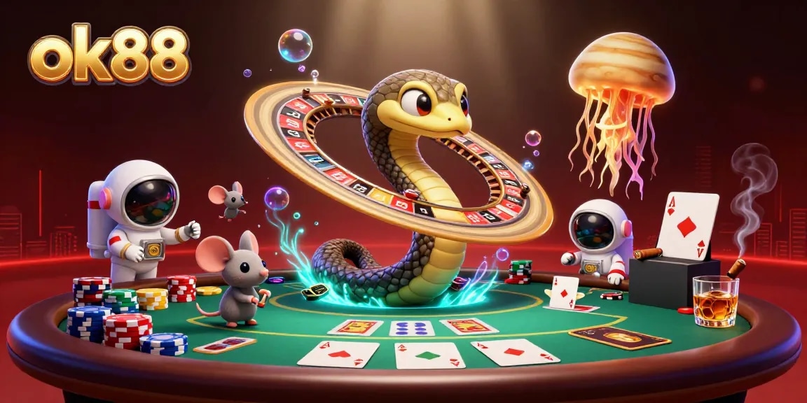Spin the roulette rings with ok88's thrilling cosmic casino scene.