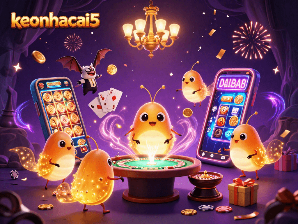 Experience the excitement of keonhacai5 casino action with vibrant glowworms lighting up the game!