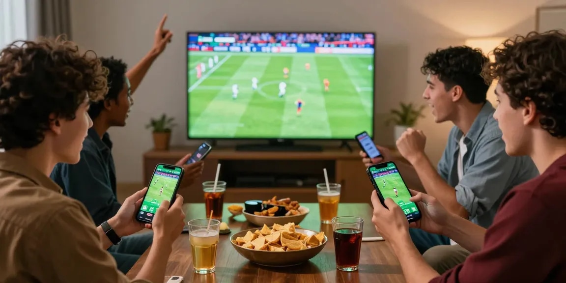 การแทงบอลออนไลน์กับ UFABET888 ขณะดูการแข่งขันฟุตบอลสดในกลุ่มเพื่อน