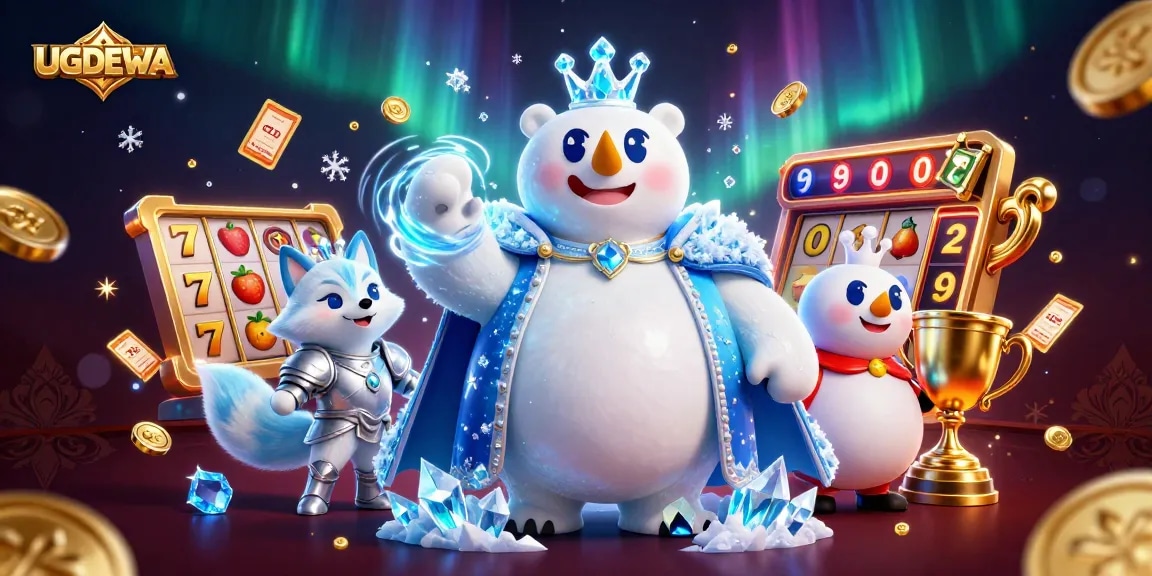 UGDEWA showcases exhilarating slot adventures with dynamic characters in a lively casino scene.