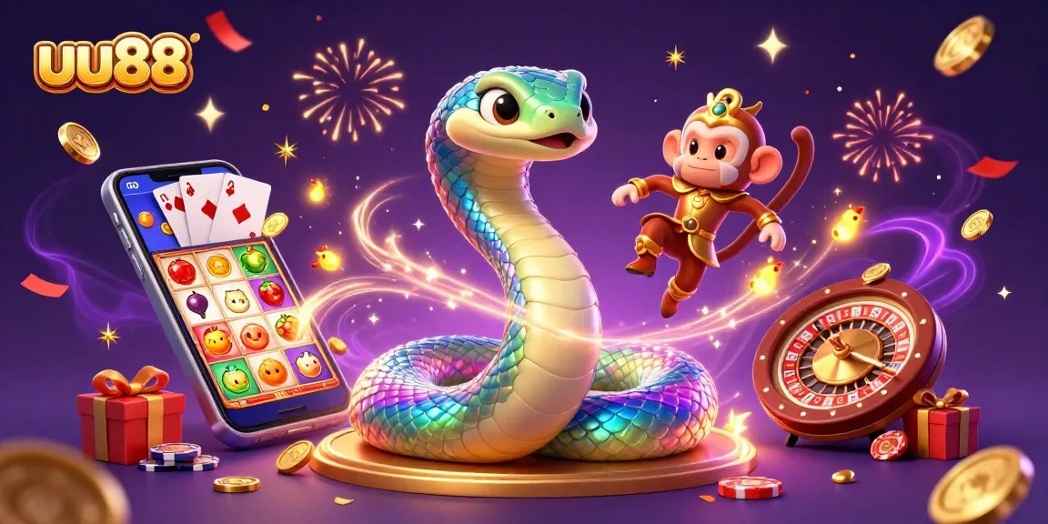 Experience thrilling gameplay with uu88's vibrant 3D illustration of a magical casino world.