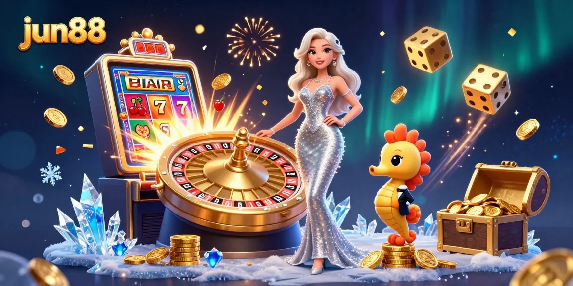 Experience thrilling gameplay with jun88, featuring a mermaid and seahorse at the roulette wheel.