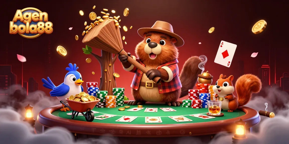 Experience thrilling gameplay at agen bola88 with vibrant 3D characters in a dynamic casino scene.