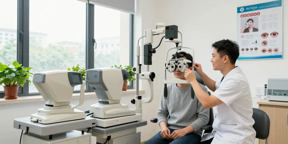 Eye care examination at snuseoulglobal.com/ru showcasing modern equipment and patient interaction.