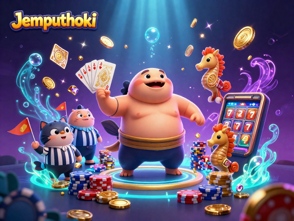 Spin the reels with Jemputhoki while vibrant underwater creatures cheer alongside sparkling treasures.